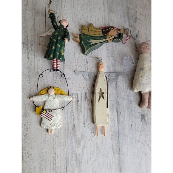 Angel ornament lot set raggedy Ann religious Xmas halo - Picture 2 of 11